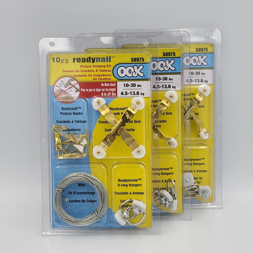 OOK Ready Nail Picture Hanger Kit 50975 3 Pack